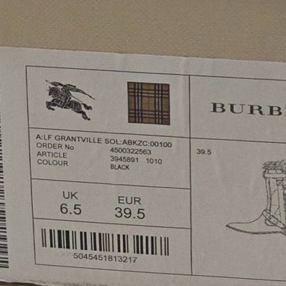 Burberry Black Leather Ankle Boots with Gold Buckles - Picture 3 of 4